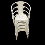 Set di 4 sedie impilabili stampate in metallo industrial con braccioli