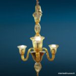 40943 Lampadario in vetro di Murano 3 luci ambra