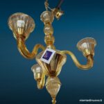 40943_3 Lampadario in vetro di Murano 3 luci ambra