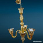 40943_6 Lampadario in vetro di Murano 3 luci ambra