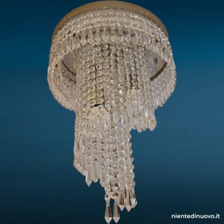 Lampadario a cascata spirale cristalli 3 luci E14