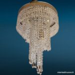 40942_4 Lampadario a cascata spirale cristalli 3 luci E14