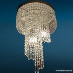 40942_5 Lampadario a cascata spirale cristalli 3 luci E14