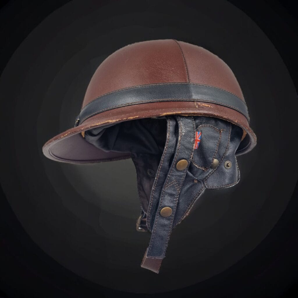Casco Belstaff originale anni 80 in pelle vintage, in ottime condizioni
