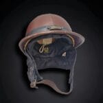 Casco Belstaff originale anni 80 in pelle vintage, in ottime condizioni