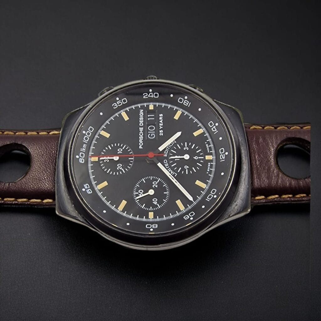 Orologio da Polso Porsche Design 25° Tiratura Limitata - Edizione limitata, cronografo, acciaio brunito, cinturino in pelle