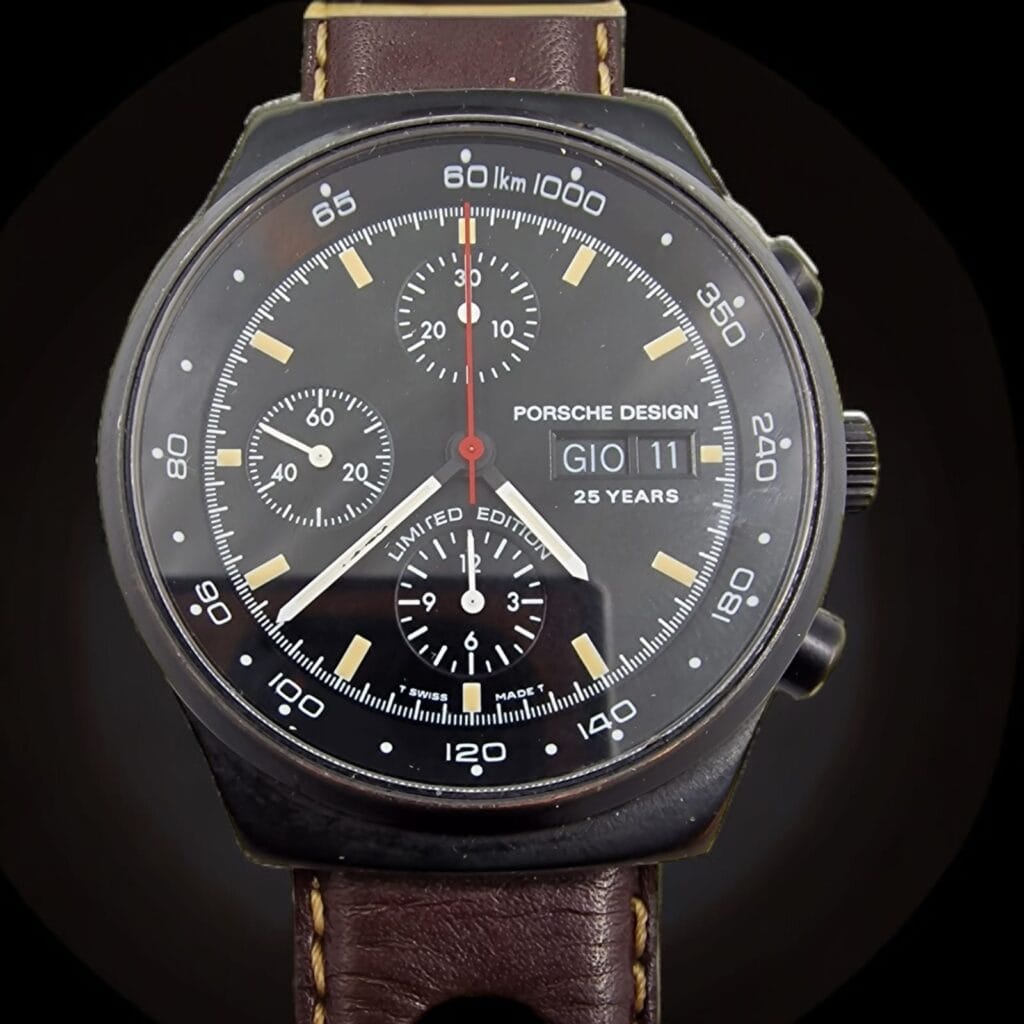 Orologio da Polso Porsche Design 25° Tiratura Limitata - Edizione limitata, cronografo, acciaio brunito, cinturino in pelle