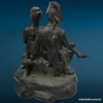 39856_3 Scultura in bronzo A. Pandiani Milano con patina originale