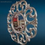 Specchiera Tonda Silver Legno scolpito argento