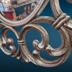 Specchiera Tonda Silver Legno scolpito argento