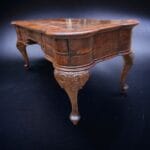 41055_1.jpg Antico scrittoio inglese con 5 cassetti e piano in pelle