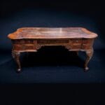 41055_4.jpg Antico scrittoio inglese con 5 cassetti e piano in pelle