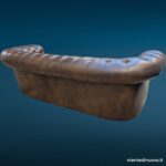 41075_4 Divano Chesterfield tre posti in pelle marrone