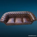 41075_5 Divano Chesterfield tre posti in pelle marrone