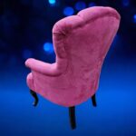 41078_5.jpg Poltrona Alcantara Kare Design rosa con gambe in legno scuro