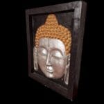 41107_3.jpg Pannello Buddha in vetroresina dipinto in oro e argento
