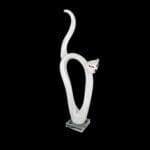 04631_1.jpg Gatto in vetro bianco stilizzato realizzato a mano