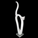 04631_2.jpg Gatto in vetro bianco stilizzato realizzato a mano
