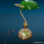 Lampada ministeriale vetro tegola verde