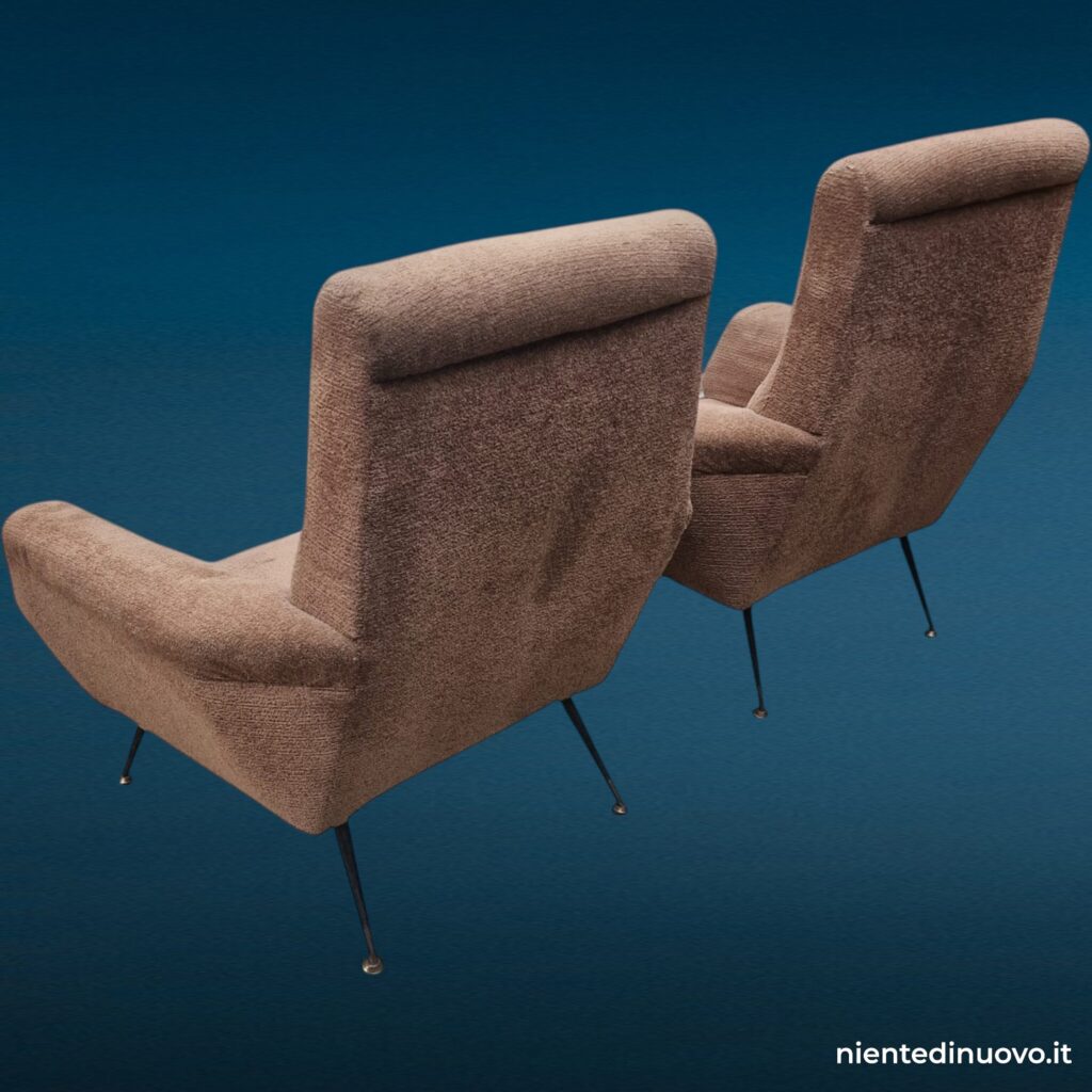Coppia di poltrone vintage in tessuto anni Sessanta