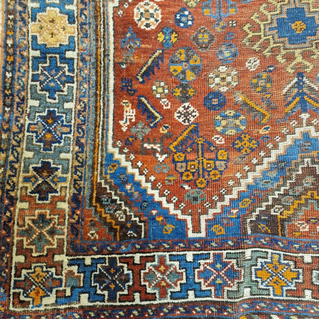 Tappeto persiano Afshar 115x170, annodato a mano, antico e facile da collocare