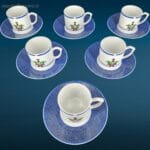Esclusivo set di 6 tazzine caffè Cartier in porcellana di Limoges