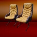 41146.jpg Esclusiva coppia di poltrone Pirelli Design anni '60 in buone condizioni