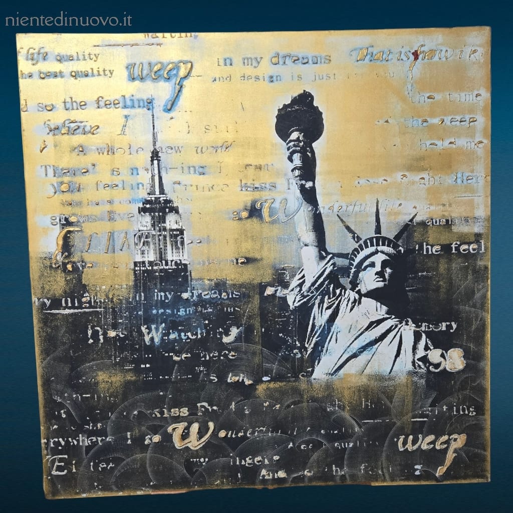 41155.jpg Pannello decorativo dipinto New York con skyline urbano
