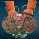 41189_6.jpg Tavolino da salotto vintage coffeetable anni ’40 in vetro verde con base in marmo e dettagli in ottone.