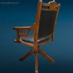 41200_5.jpg Poltrona da scrivania anni 30 in legno massello con meccanismo di regolazione in metallo.