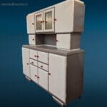 41202_2.jpg Credenza della nonna anni 50 restaurata, con vetri stampati originali e ampi vani portaoggetti.