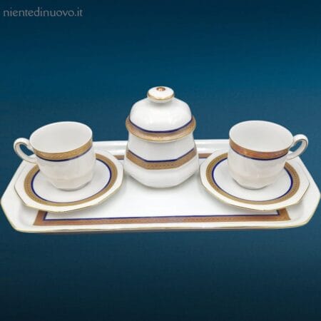 Servizio da caffè tête-à-tête in porcellana Winterling, decorato con oro zecchino, in condizioni perfette.
