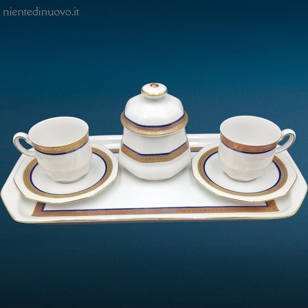 41203.jpg Servizio da caffè tête-à-tête in porcellana Winterling, decorato con oro zecchino, in condizioni perfette.
