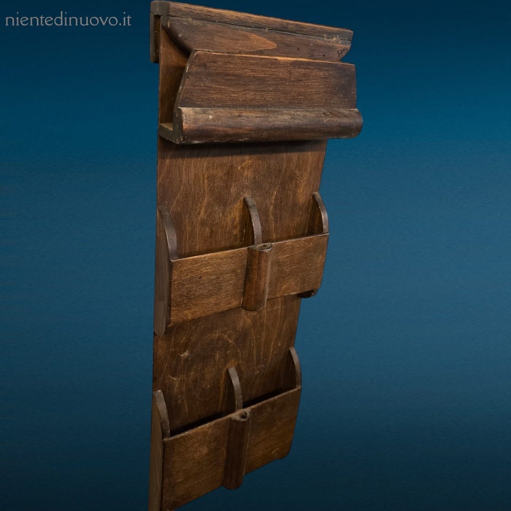 41221_1.jpg Portacarte in legno da parete vintage con due scomparti