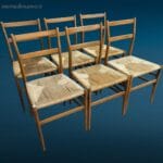 Set da sei sedie Cassina Gio Ponti, originali, in eccellenti condizioni estetiche e strutturali, con design classico e intramontabile.