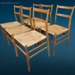 Set da sei sedie Cassina Gio Ponti, originali, in eccellenti condizioni estetiche e strutturali, con design classico e intramontabile.