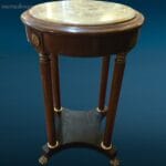 04559_4.jpg Tavolino servante in stile Impero con piano in marmo chiaro elegante e di piccole dimensioni