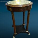 3cc921c4-2558-4ce1-bdc1-33252dbb4210 Tavolino servante in stile Impero con piano in marmo chiaro elegante e di piccole dimensioni