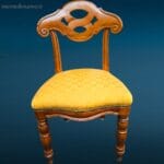 Set di sei sedie in noce 800 con struttura robusta e finemente lavorata, ideale per arredare ambienti eleganti e senza tempo.