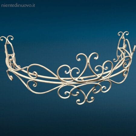 Corona baldacchino in ferro lavorato grigio stile provenzale da parete