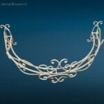 Corona baldacchino in ferro lavorato grigio stile provenzale da parete