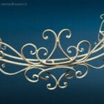 Corona baldacchino in ferro lavorato grigio stile provenzale da parete