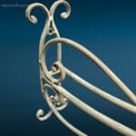 Corona baldacchino in ferro lavorato grigio stile provenzale da parete