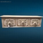 41254.jpg Cassettiera da appendere a tre cassetti in legno laccato bianco stile country