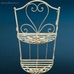 Mensola da parete a due piani in ferro bianco anticato stile shabby chic