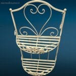 Mensola da parete a due piani in ferro bianco anticato stile shabby chic