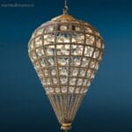 41269_2.jpg Lampadario a gabbia classico con cristalli sfaccettati e struttura dorata