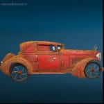 Pannello auto d'epoca in latta con tracce di ruggine, perfetto per collezionisti e amanti dello stile vintage.
