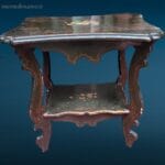 04693_4.jpg vecchio tavolino da salotto primi 900 con ripiani dipinti a mano
