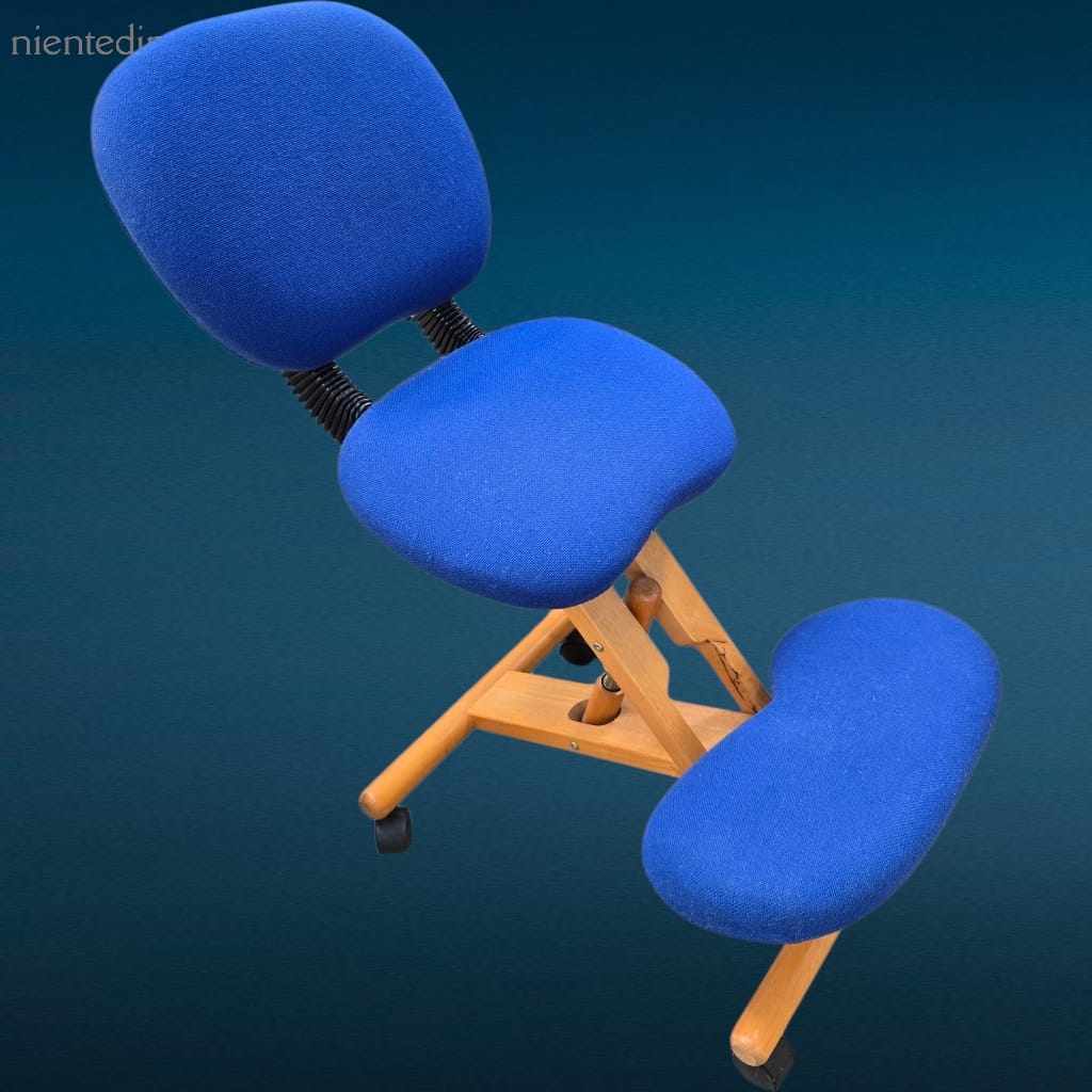 41324.jpg Sgabello ergonomico da ufficio blu con schienale reclinabile in stile svedese